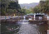 Rcc footbridge at Khadphra village , Ranikor border block.